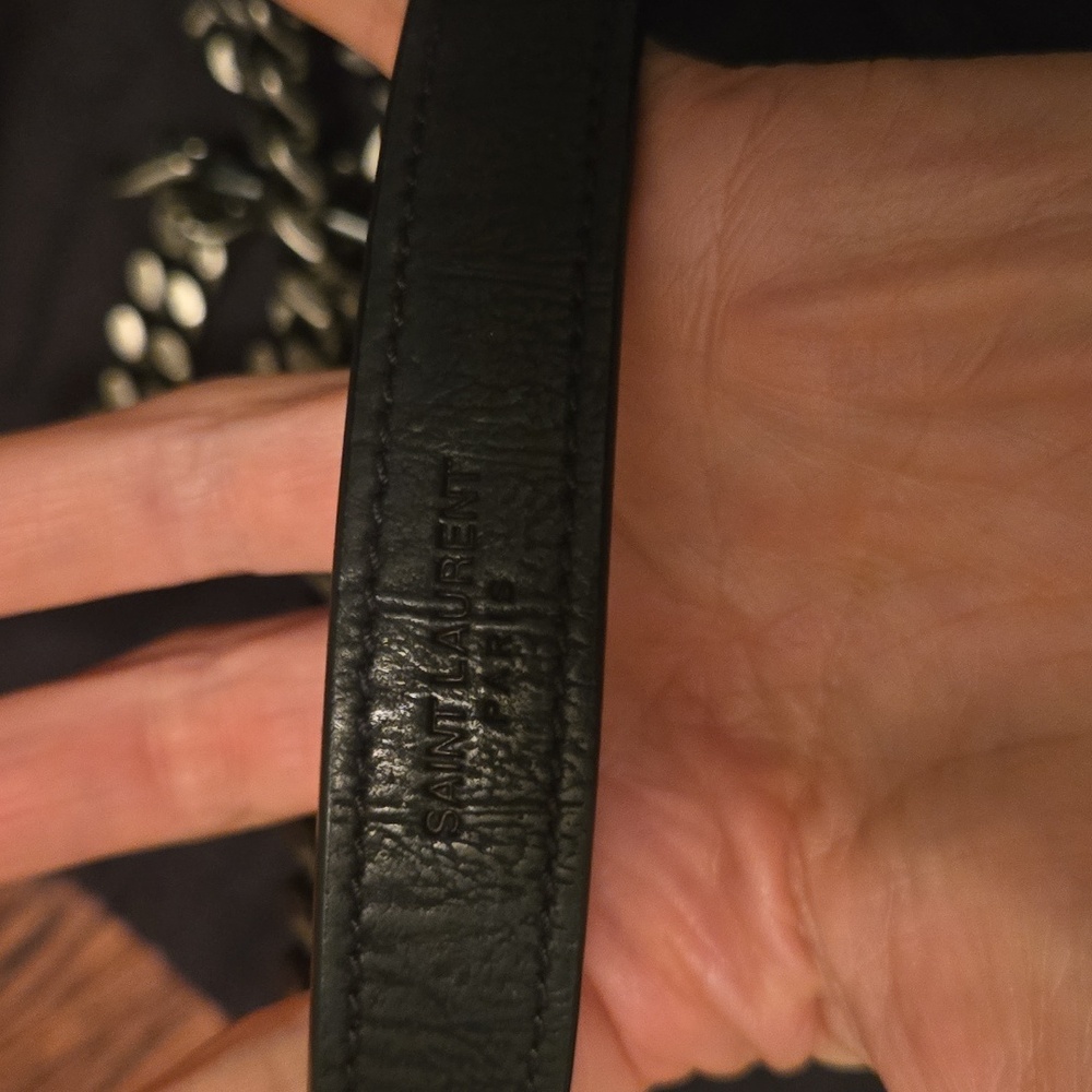 Saint Laurent Black Croc Embossed Nubuck Medium Niki Bag - Picture 5 of 11